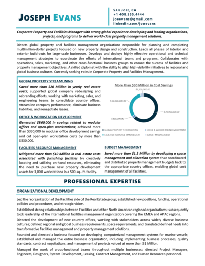 Property Manager Resume Sample